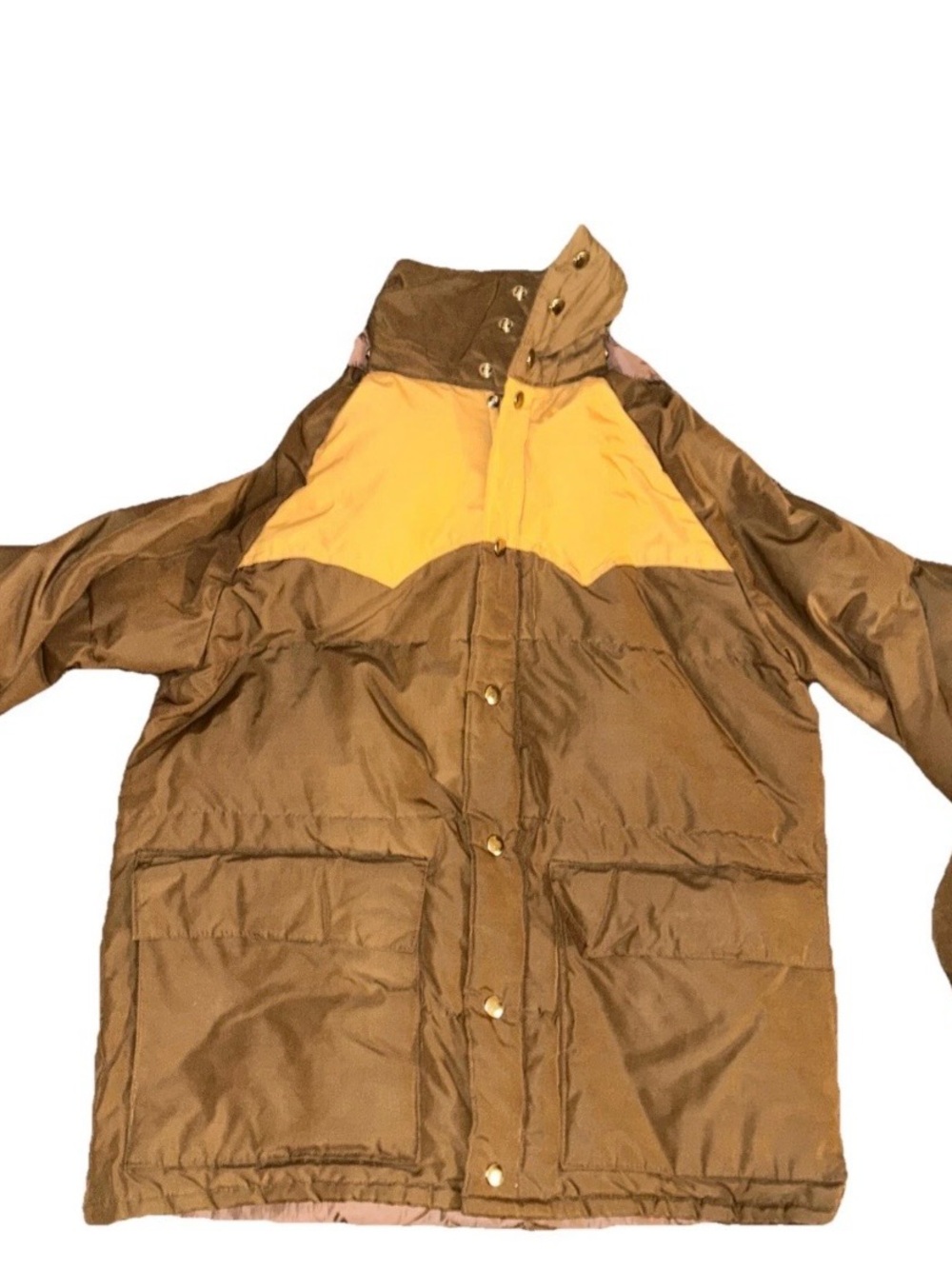 Camel Down Coat  Men S Brown Insulated Down Puffer Zip Outdoor  Western wear